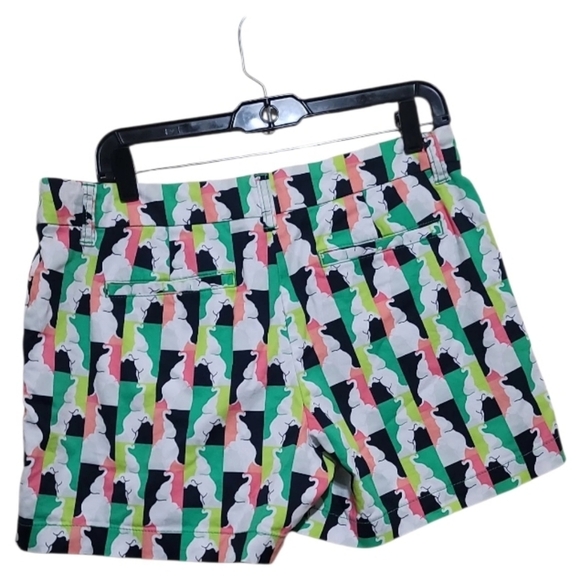 Crown & Ivy Womens Stretch Chino Green Pink Multicolor Shorts Size 8 - Picture 5 of 8